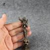 Nepal Handmade Solid Brass Angry Lotus Master Base Vajra Pestle Magic Pestle Eychains Holder Desk Decoration Paperweight Crafts