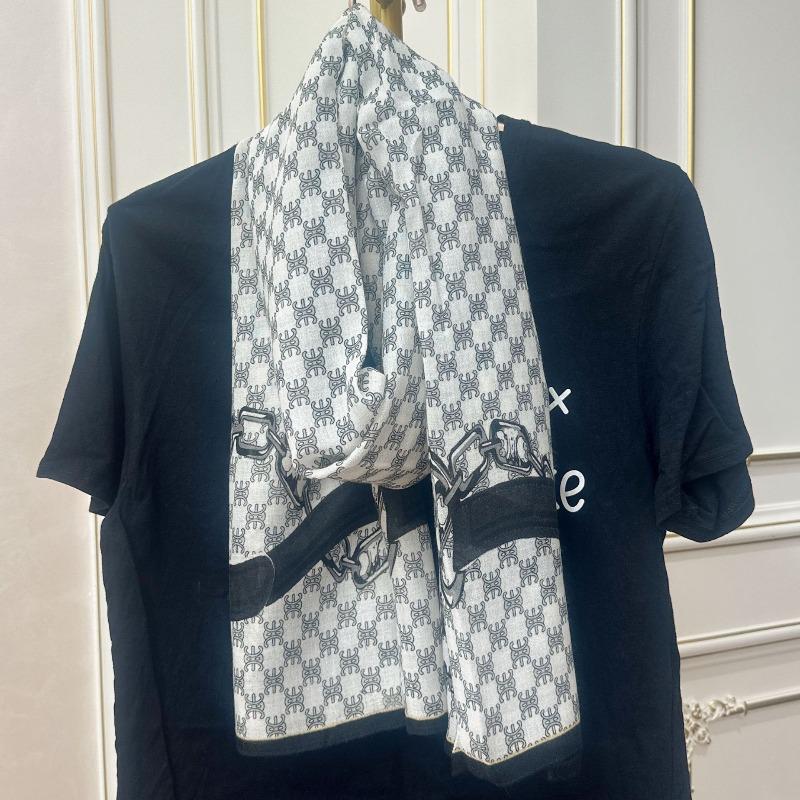 New Fashion Letter Polka Dot Printed Cotton and Linen Scarf Classic Autumn and Winter Warm Scarf Sunscreen Shawl