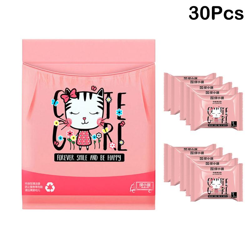 15/30Pcs Adhesive Car Trash Bag Disposable Car Interior Hanging Multi-Functional Clean Bag Small Plastic Bag Car Garbage Bin