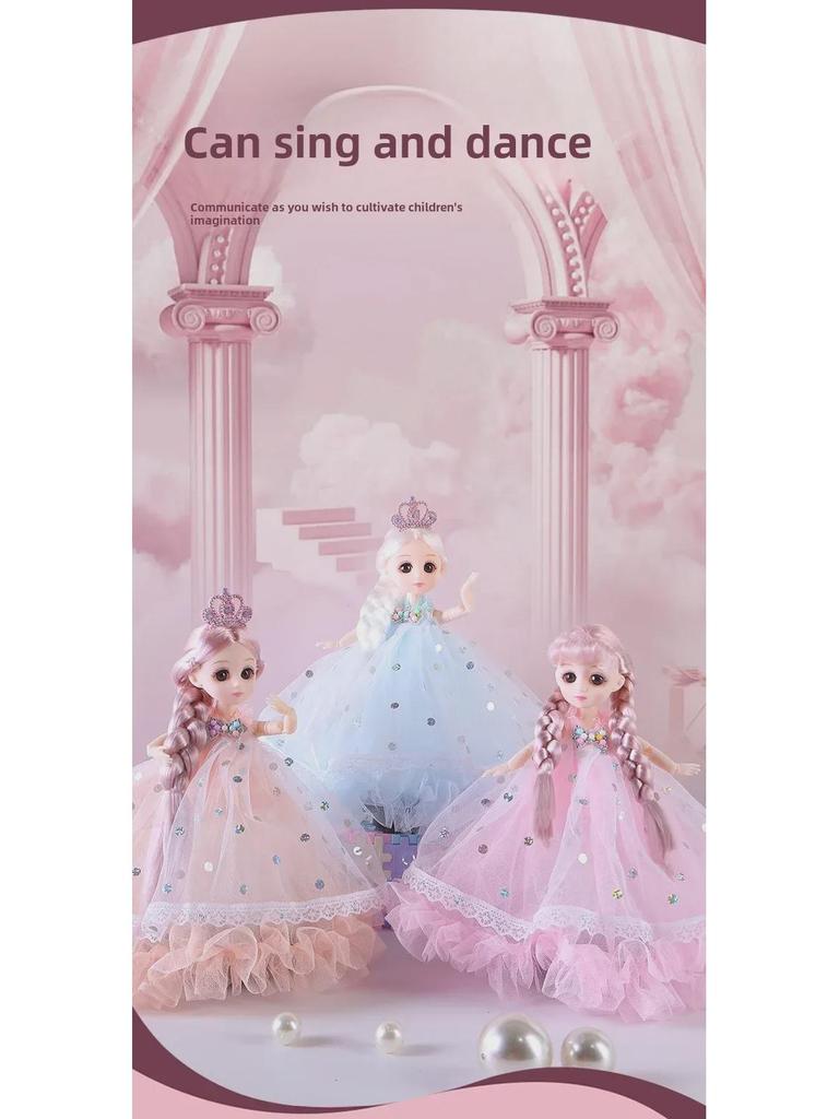 Кукла Барби-принцесса высотой 26 см, поющая, вращающаяся и танцующая с музыкой и огнями, детская игрушка.