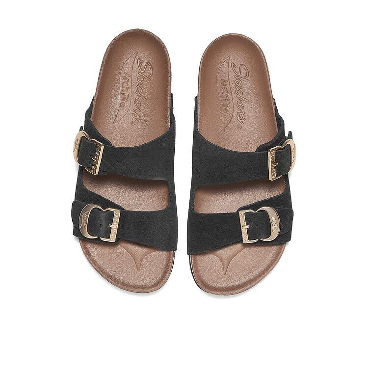 Skechers Женские шлепанцы Cali Comfortable с нескользящей подошвой Черные 163653-BLK
