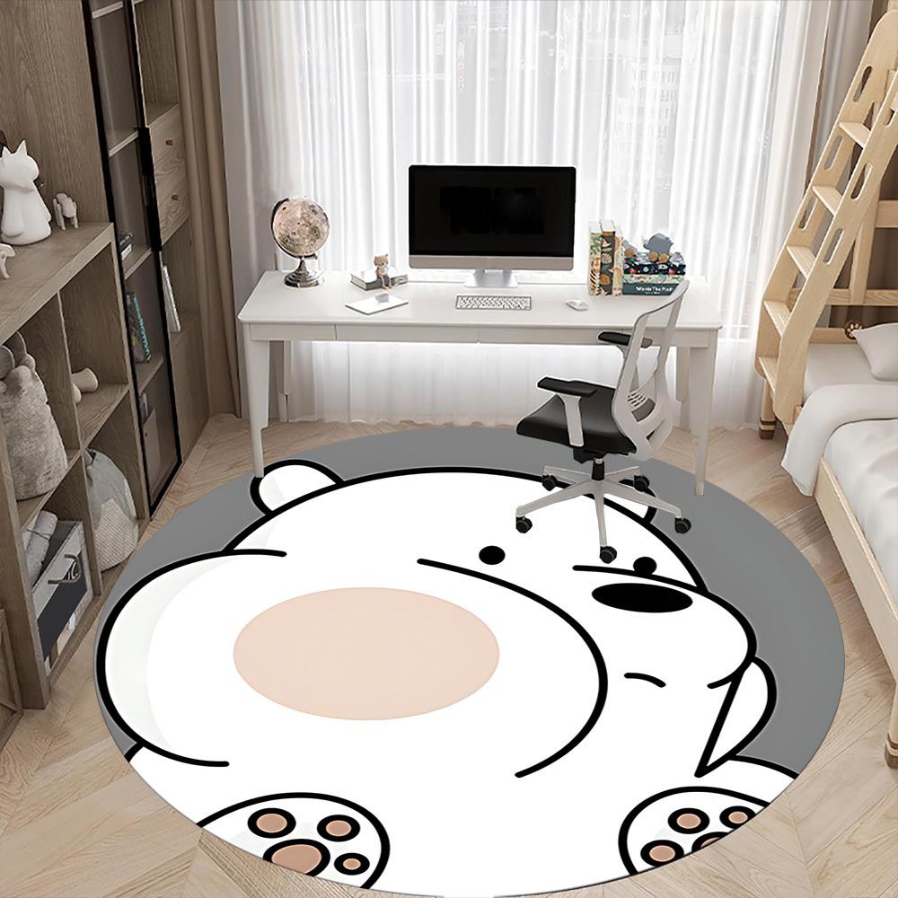 1 шт. Коврик для пола We Bare Bears Friends, круглый, для офиса, под офисные стулья, спальни, гостиной, домашний декор a1022177