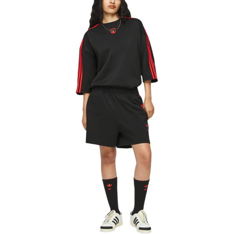 adidas Оригинальная коллаборация Originals X Willy Chavarria Футболка с фирменным логотипом SS25 Модная универсальная футболка свободного кроя с круглым вырезом и короткими рукавами Унисекс Топы JW1447