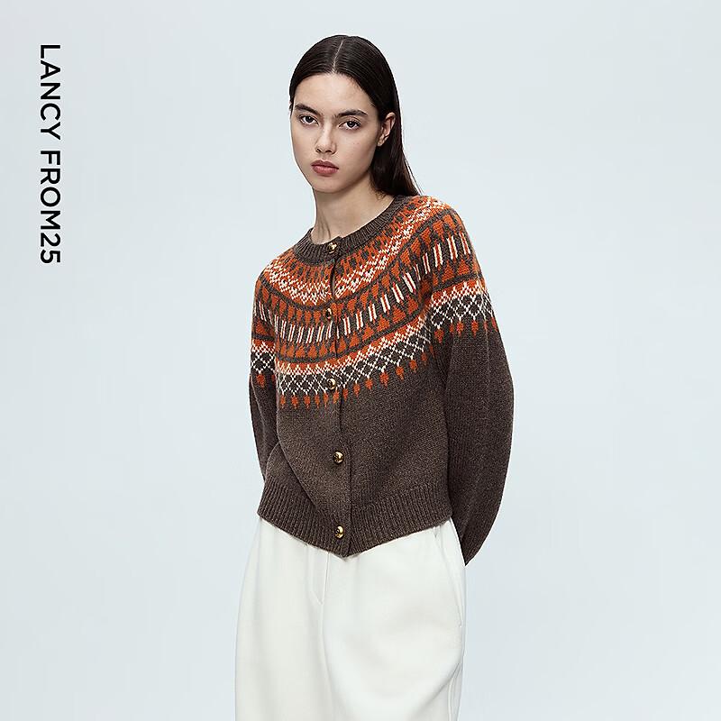 Шерстяной кардиган LANCY с блоками цвета в стиле Fair Isle