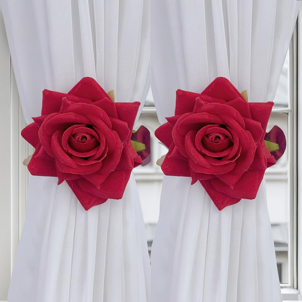 1PC Garden Simple Rose Clip Curtain Strap Fresh Classic Curtain Strap Door Curtain Buckle