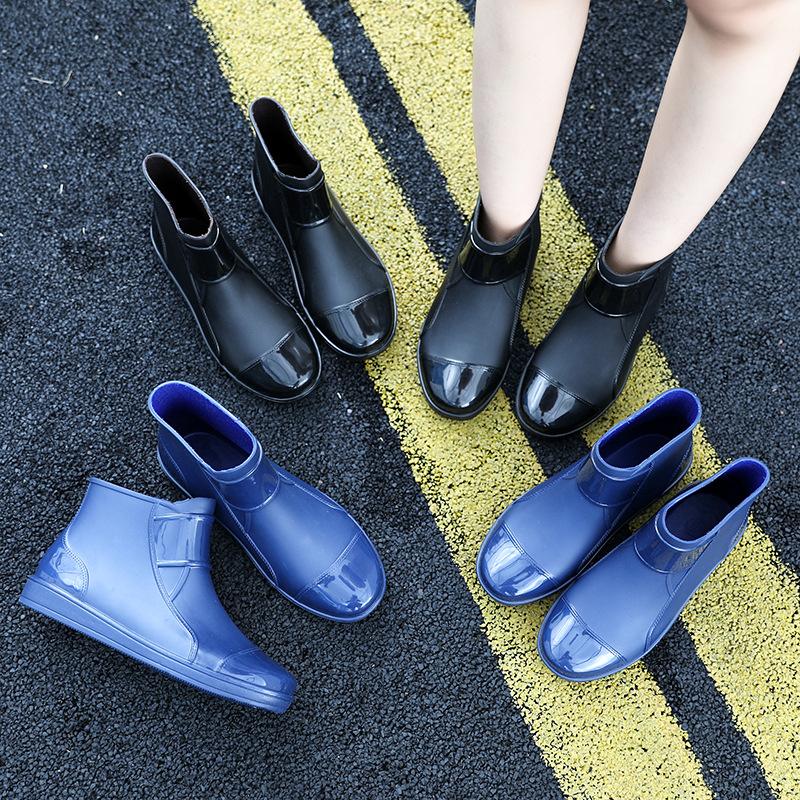 Fashion Fashion Waterproof Rainboots Men Rubber Ankle Boots Couples Rainboots Non-slip Wash Shoes Chef Work Shoes Adult Rain Shoes