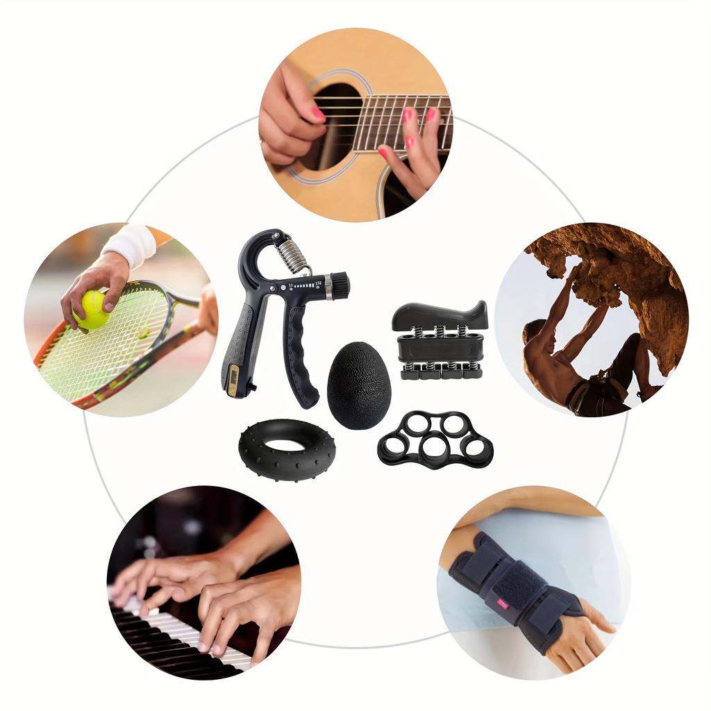 Укрепитель хвата, усилитель предплечья, набор для укрепления хвата - 5 шт., регулируемое сопротивление