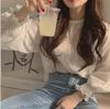 Korean Sweet Style Lace Lantern Sleeve Top for Women