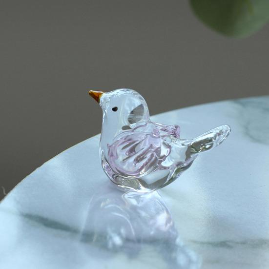 Миниатюрная стеклянная фигурка птички ручной работы, коллекционный птичий орнамент для декора гостиной, спальни, офиса, рабочего стола, книжной полки, шкафа