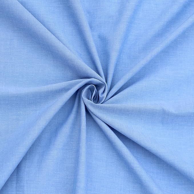Unstitched 100% Cotton Chambray Shirt Fabric , Sold By Meter