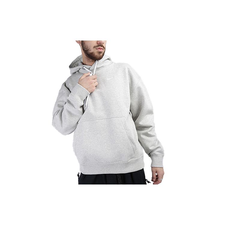 Nike Флисовый пуловер с капюшоном и завязками, мужские топы, серый CD6393-050