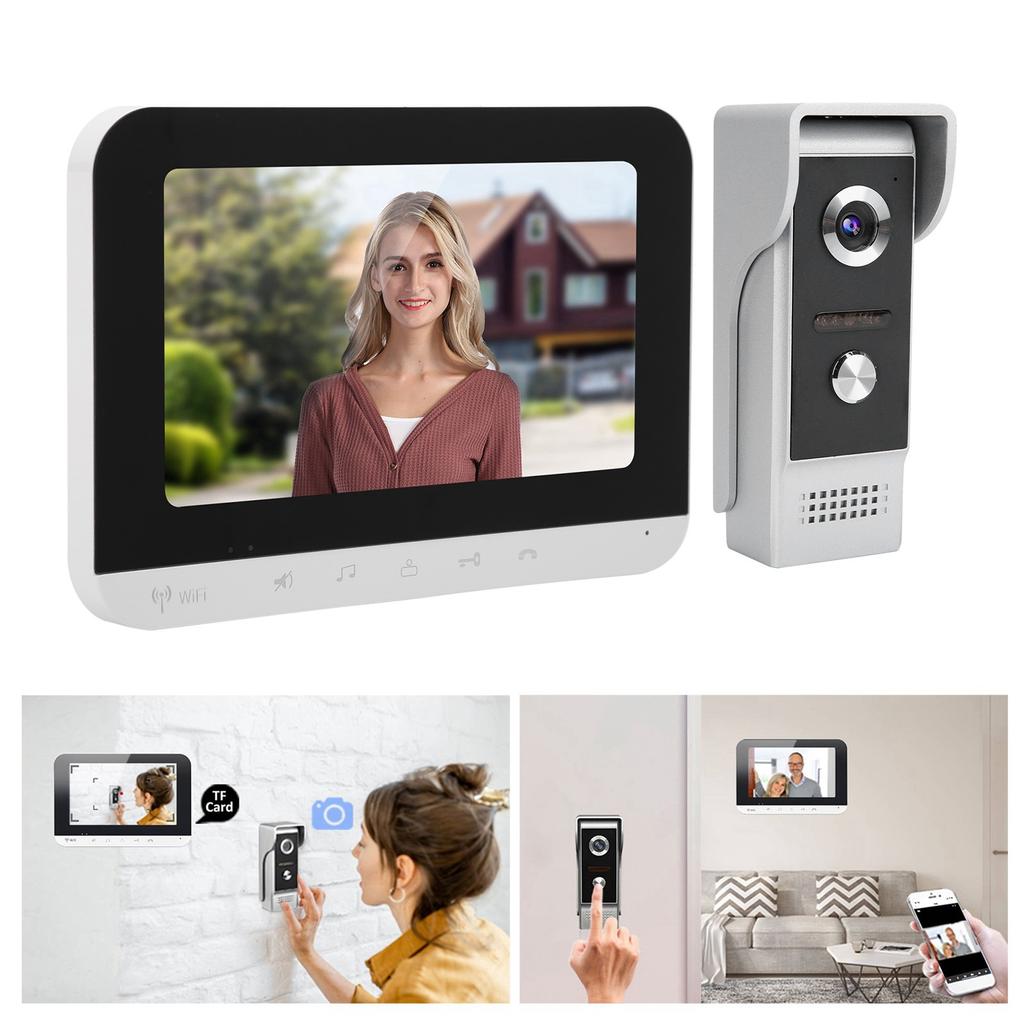 Видеодомофон 7 дюймов TFT LCD Интерком Домофон Проводной Wi-Fi Дистанционное управление Разблокировка Монитор