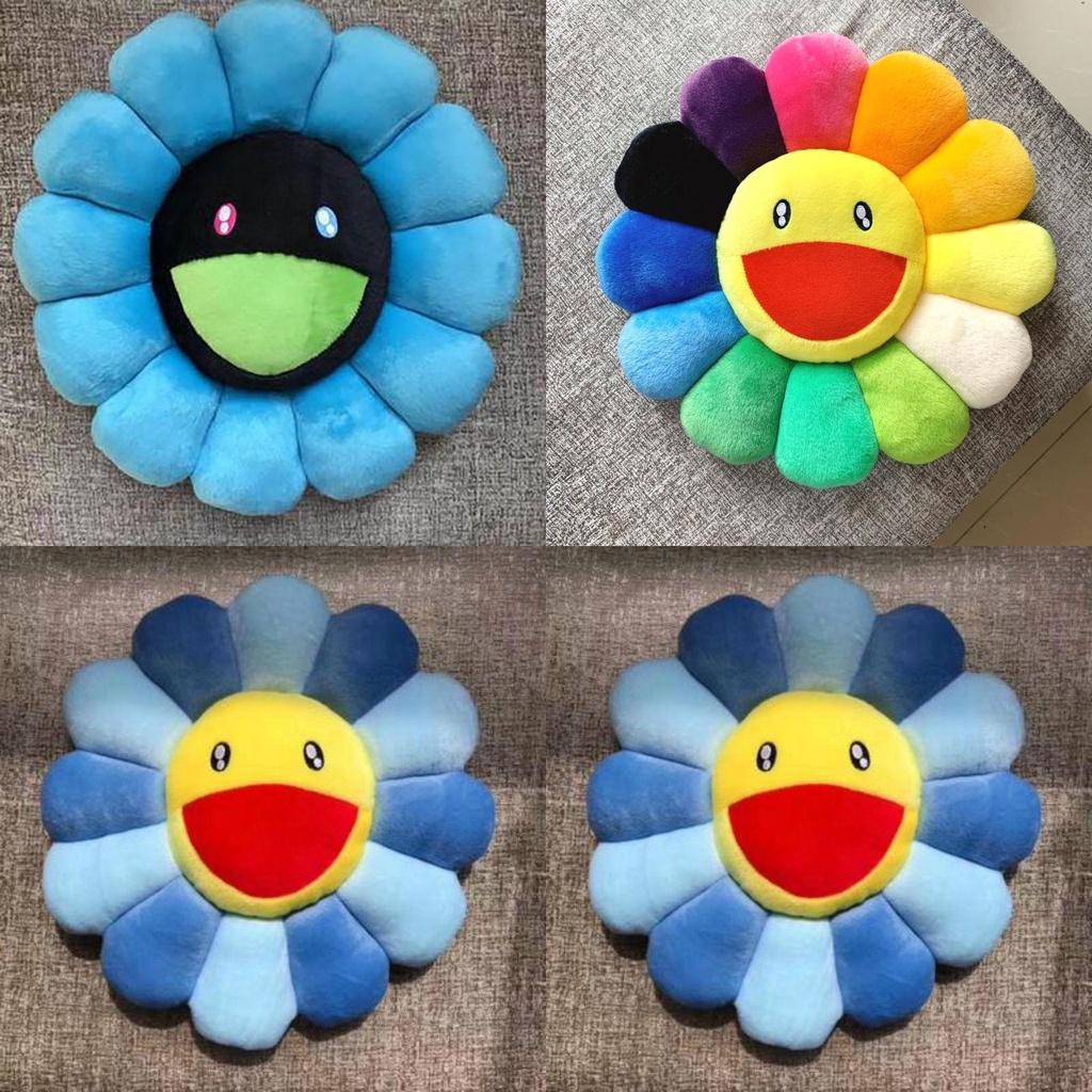 Разноцветная 40 см Подушка Плюшевая Радужный Цветок Такаси Мураками С Улыбающимися Лицами