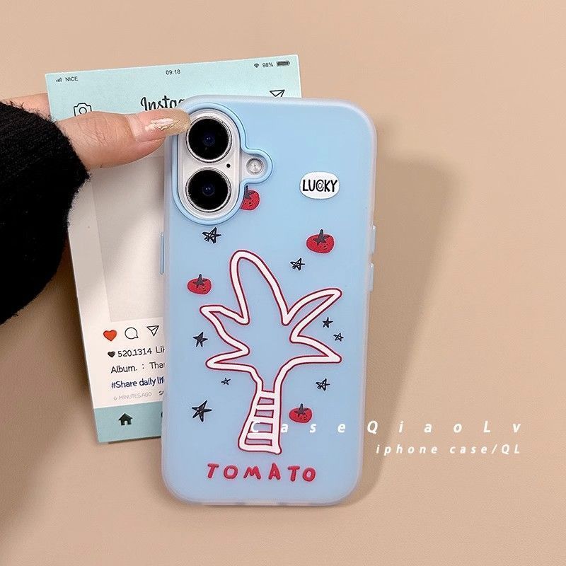 Coconut Tree Tomato Star Skin Feel Phone Case