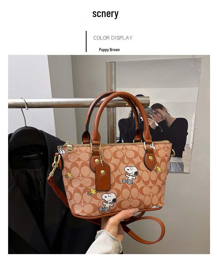 Трендовая женская сумка кроссбоди и тоут на плечо 2025 - Простой принт, текстура ПУ