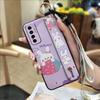 Protective Wristband Phone Case For Tecno Camon17P Kickstand Back Cover Ring Anti-knock Anti-dust Fashion Design Cute