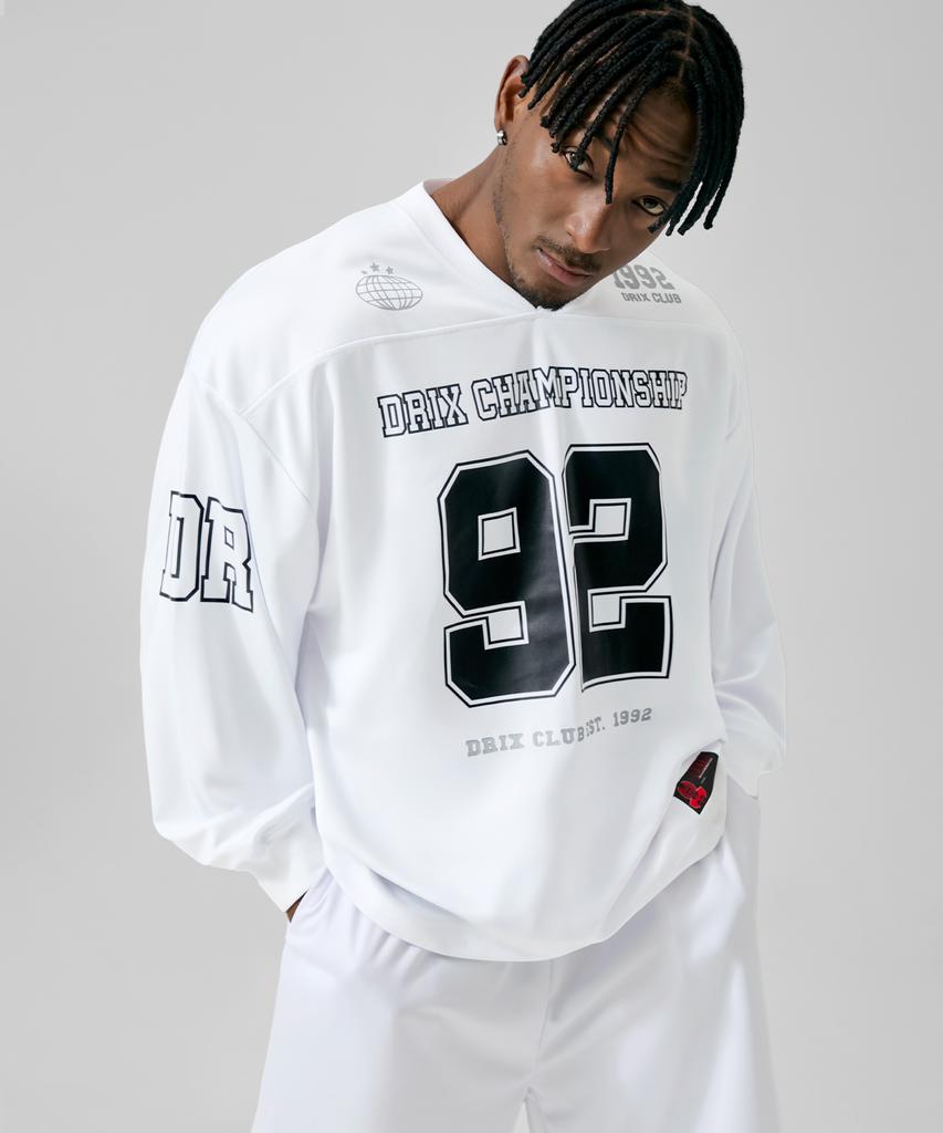 DRIX Rugby Oversized Jersey Long Sleeve_White
