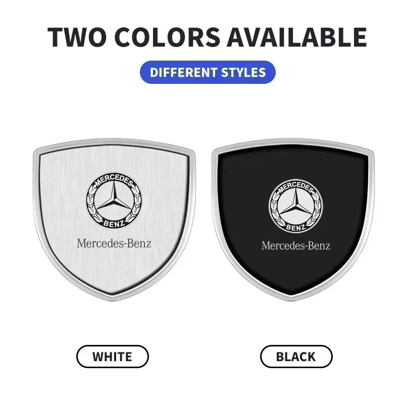 CSB1 1/2pcs 3D Metal Car Body Fender Emblem Shield Stickers Decor Auto Accessories for Mercedes Benz W211 W204 W210 W203 CLA GLA