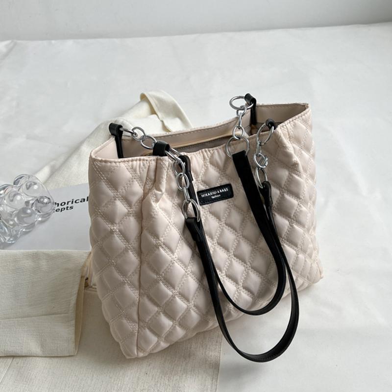 Women's Large Capacity Shoulder Bag Quilted Tote Bag Fashion All-match Commuter Bag CLE