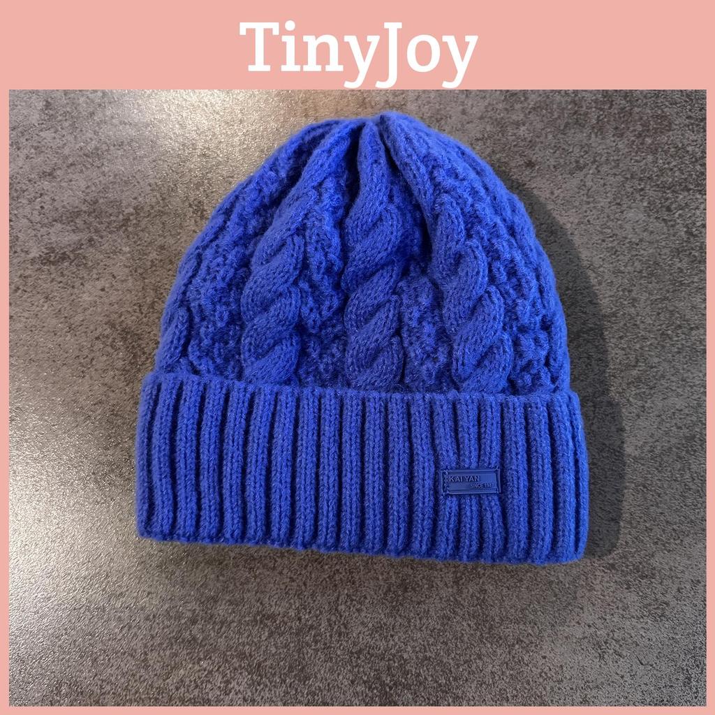 Knit Hat For Men With Letters Warm Solid Color For Casual Wear