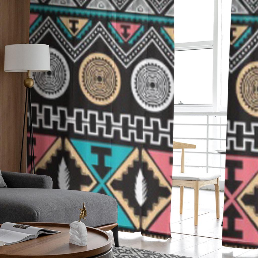 Цветные тюлевые прозрачные шторы с этническим узором для гостиной, спальни, кухни, украшения, вуаль, шторы из органзы