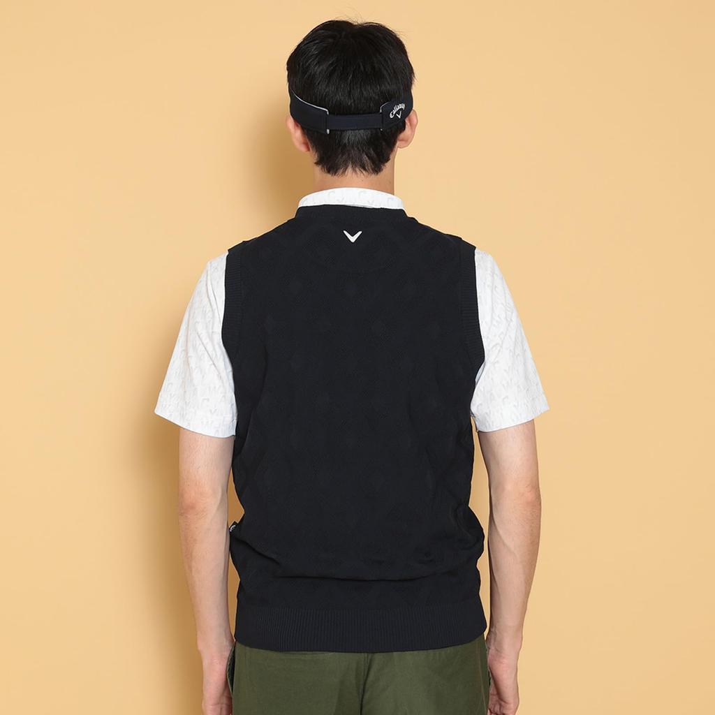 Вязаный жилет Golf C24219100 [Callaway] Мужской V-образный вырез (алмазный жаккард) / / 1120_Военно-морской флот