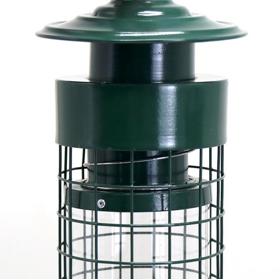 Металлическая кормушка для птиц на открытом воздухе, подвесная кормушка для семян, защищающая от белок, с насестами для диких птиц, вьюрков, голубых сойок, синиц