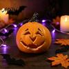 Portable Pumpkin Ornament Halloween Creepy Light, Jack-O-Lantern Decoration, Scary Atmosphere Light Hollow Lamp for Indoor Outdoor Holiday Parties
