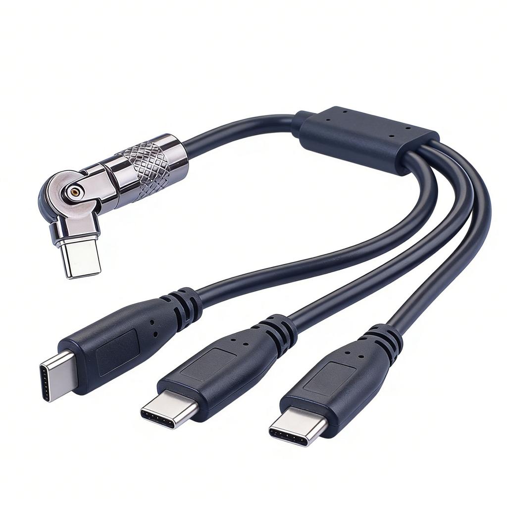 USB C 1 Штекер на 3 Штекера Разветвитель Передача Данных Зарядка Поворот на 180 Градусов Удлинитель Кабель-разветвитель для Смартфона