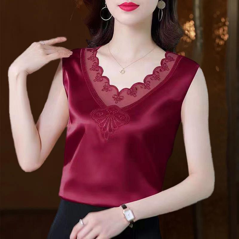 Женский кружевной ацетатный жилет без рукавов - модный внутренний слой для весны и осени