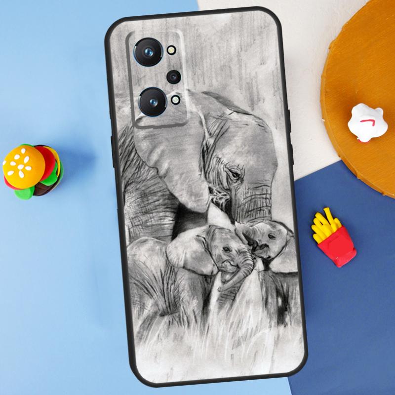 Baby Elephant For Realme GT 6 6T 5 GT7 Pro C61 C75 C55 C51 C21Y C25S C67 C53 13 12 10 11 14 Pro Plus Case
