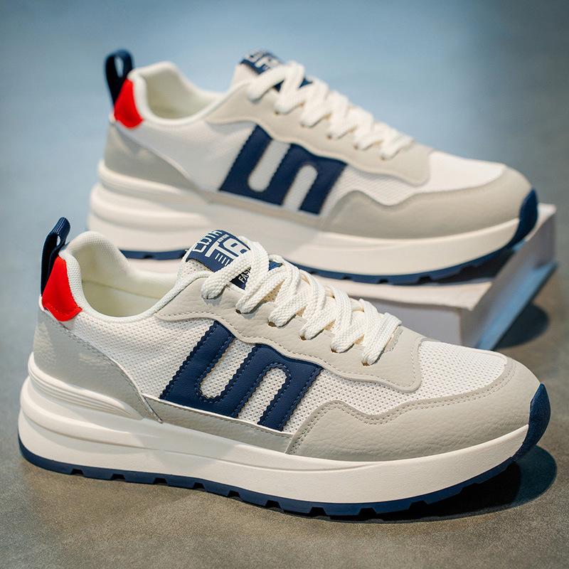 Мужские летние дышащие повседневные кроссовки для бега 2025 - Толстая подошва, износостойкие, универсальные для студентов и отцов.