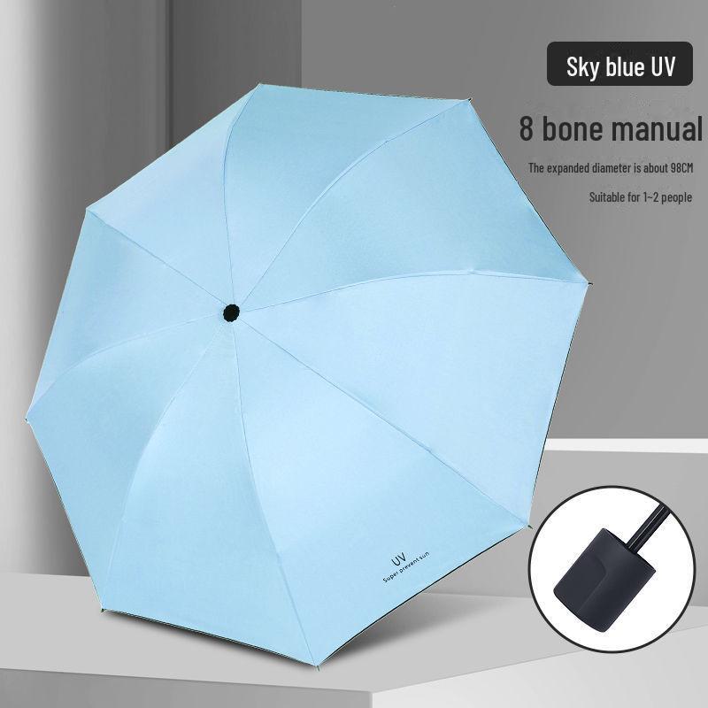 Корейский автоматический складной зонт двойного назначения для студенток — защита от солнца и дождя, устойчивость к УФ-излучению, большой размер.