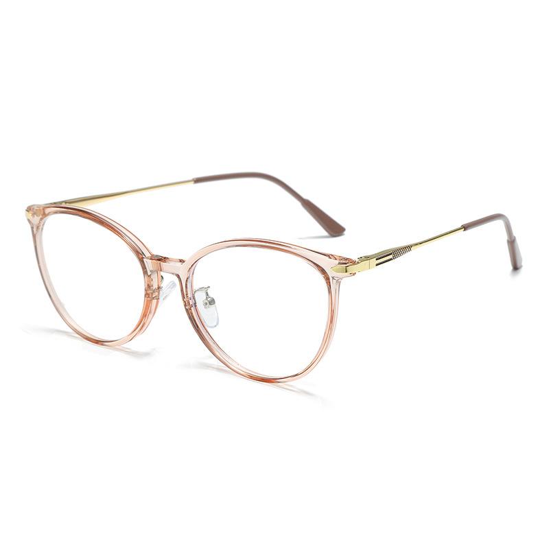 Fashion Premium TR90 Round Women's Glasses Frame Ultralight Anti-Slip Alloy Legs for Urban Chic & Commute Style