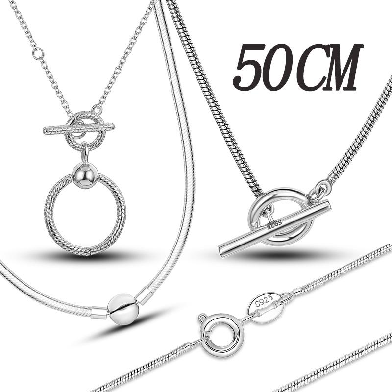 2022 Original 925 Sterling Silver Necklace Fit Original Charm Fashion Infinity Knot 50CM for Women Jewelry Gift