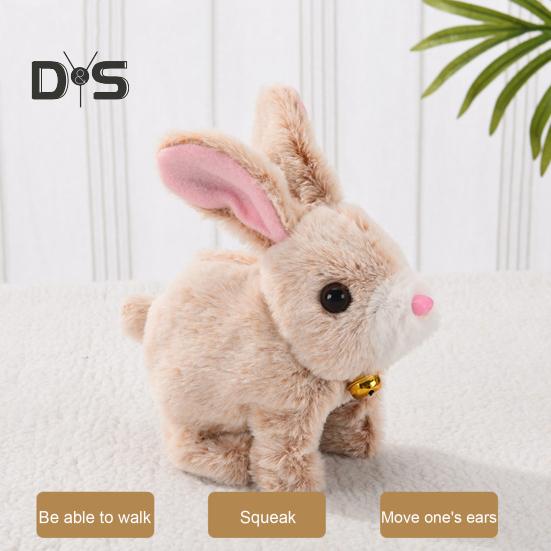 Electronic Rabbit Toy Interactive Electronic Pet Plush with Sounds And Movements Animated Walking Wiggle Ears Handmade Bunny Toys Gift for Toddlers