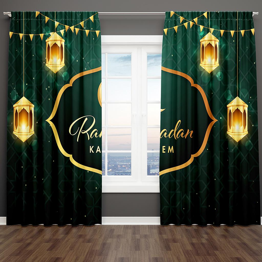 2 шт. золотые светлые роскошные темно-красные шторы на окна Рамадан Карим для детей, спальни, гостиной, ванной комнаты, кухни, двери, домашнего декора