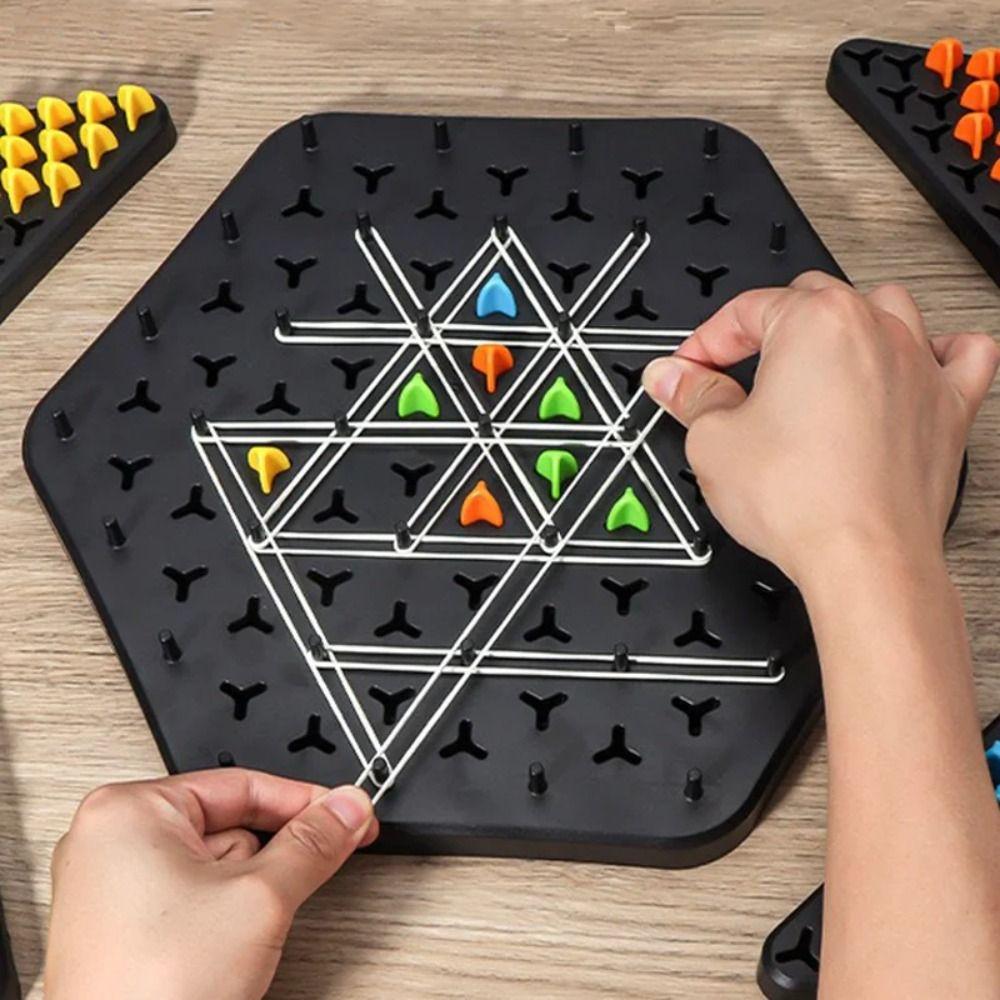 Rubber Band Triangle Chess Desktop Game Logical Thinking Triangle Puzzle Toy Home Game