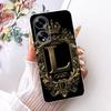 Прозрачный Чехол Для Oppo PHS110 Для Oppo A1 5G Чехол Роскошная Корона Буквы A-Z 2D Плоский Узор Мягкий Чехол Для Телефона