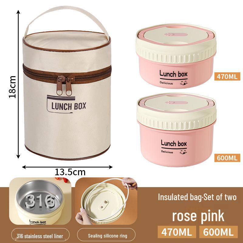 Изолированный ланч-бокс из нержавеющей стали 304 - Контейнер для ланча и супа, можно использовать в микроволновой печи, Идеально подходит для офисных работников и студентов