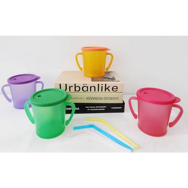 Соломенная чашка Agafura Magic для младенцев 300мл, 2 упаковки, оранжевый, зеленый