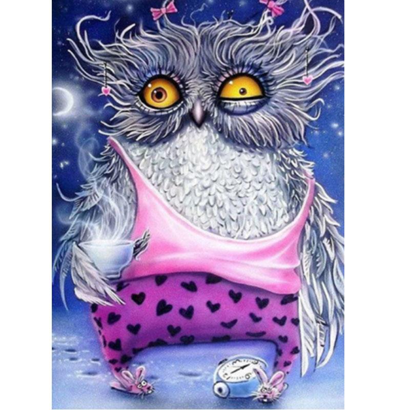 DIY Сова 5D алмазная живопись полная круглая дрель вышивка крестиком мультфильм животных Алмазная вышивка Стразы Мозаика домашний декор