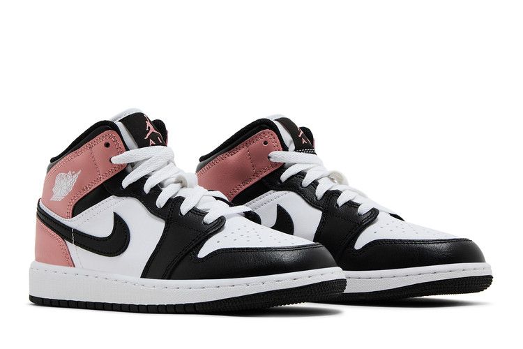 Kids' Sneakers Nike Jordan 1 Mid White Rust Pink Black (GS) White/Rust Pink/Black