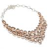 Morganite Ethnic 925 Sterling Silver Jewelry Necklace 18" K7p88