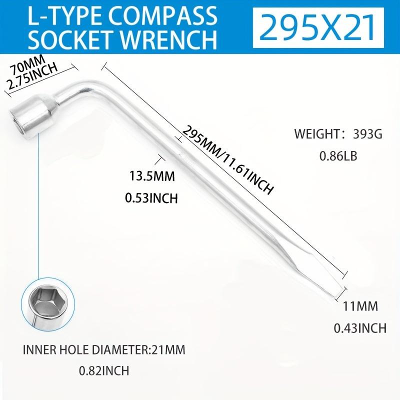 1 шт. автомобильный ключ для запасного колеса для домкрата - L-образный шестигранник 17/19/21 мм, инструмент для ремонта торцевых головок с прорезями