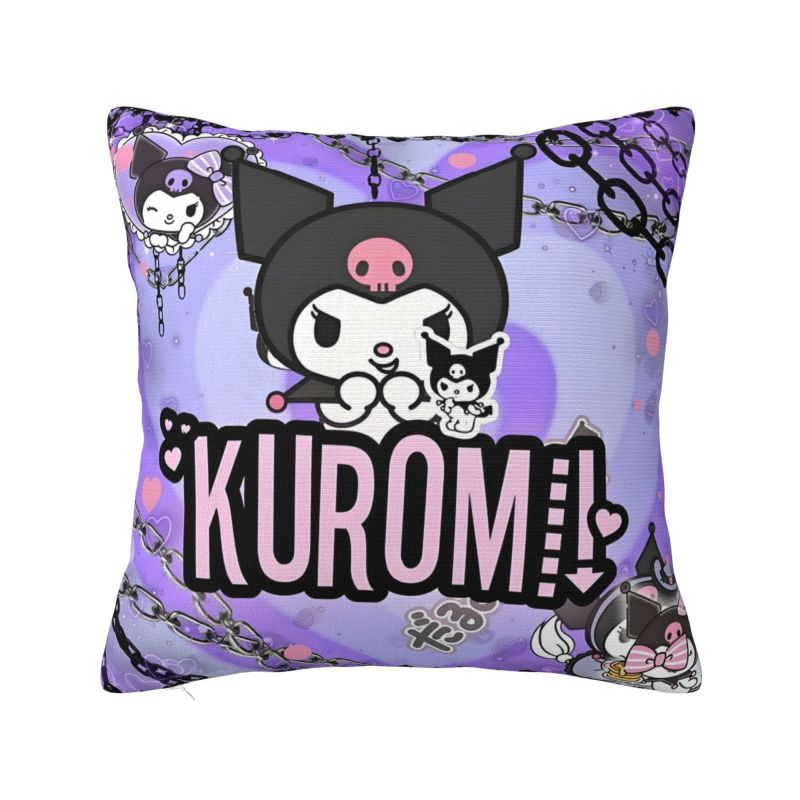 Индивидуальная современная милая наволочка Sanrio Kuromi для подушки, бархатная, кавайная, с мультяшным рисунком, для домашнего декора