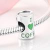 Бусины из стерлингового серебра S925 Серия Creative Coffee Подвески из бисера DIY Аксессуары Браслеты Бусины россыпью Серебряные украшения