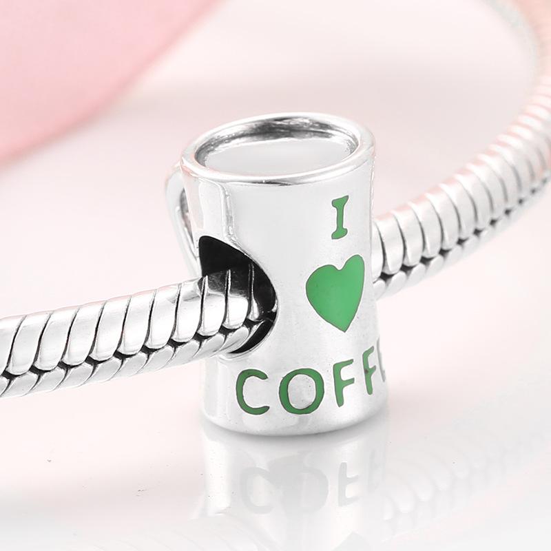 Бусины из стерлингового серебра S925 Серия Creative Coffee Подвески из бисера DIY Аксессуары Браслеты Бусины россыпью Серебряные украшения