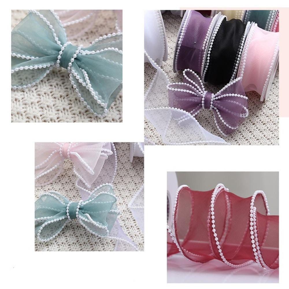 Pearl Edge Pearl Fishtail Gauze Gift Wrap Bouquet Packaging Material Gauze Silk Ribbons  Gift