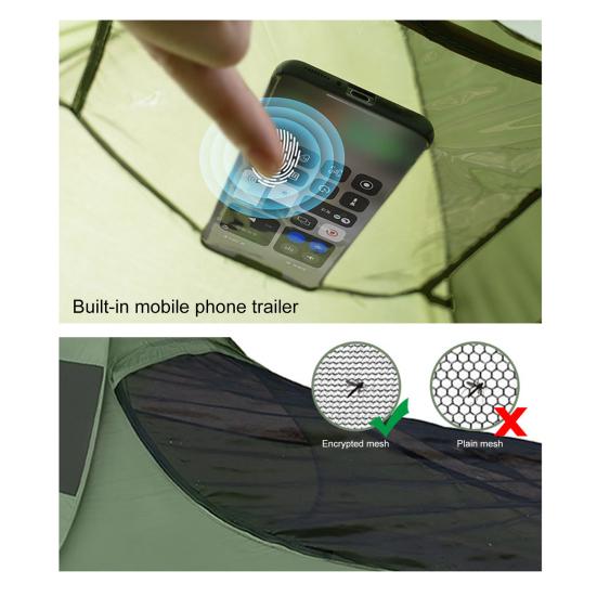 Одноместная палатка-всплывающая с держателем для телефона, дышащая сетка от комаров, портативная легкая палатка, простая установка, походный спальный мешок, кровать